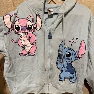 Blue and Pink Stitch Hoodie